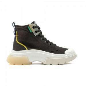 Black Women Palladium Pallawave Mid Metro Boots | JZXL83172