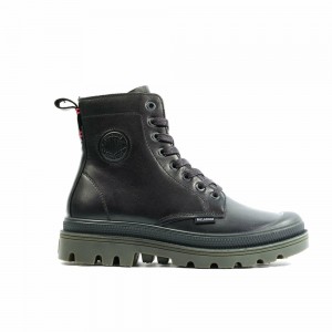 Black Women Palladium Pampa Atelier Hi Leather Boots | VIZX36750