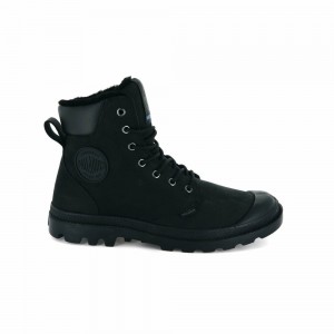 Black / Black Women Palladium Pampa Sport Cuff Wps Boots | EXQN31698