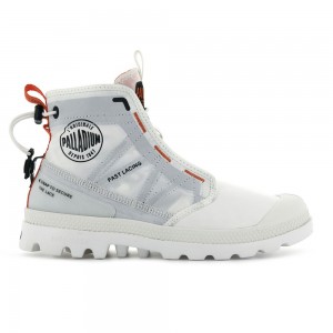 White Kids' Palladium Pampa Travel Lite Boots | GMIJ85721