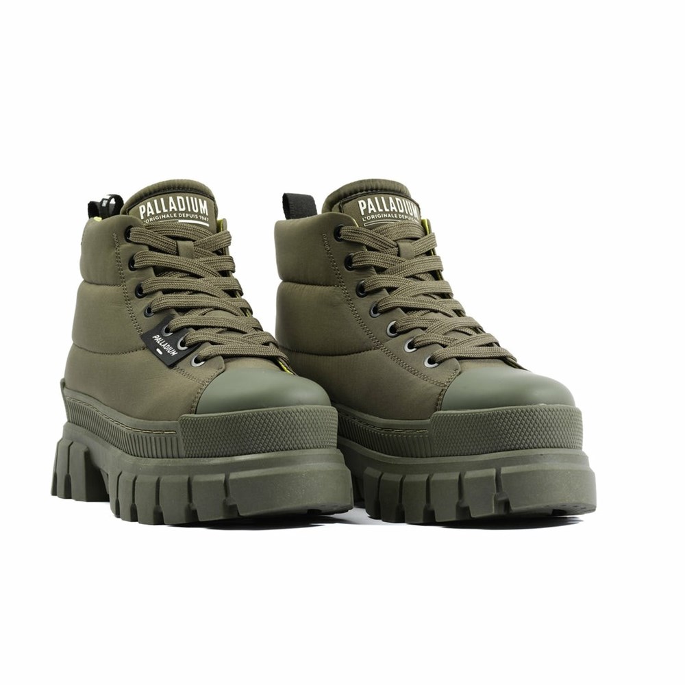 Olive Women Palladium Revolt Boot Overcush Boots | DHVS71534