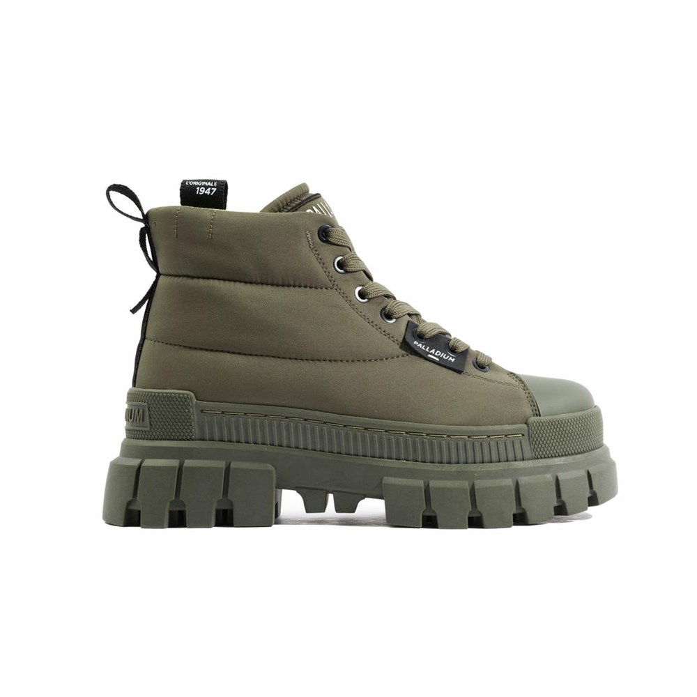 Olive Women Palladium Revolt Boot Overcush Boots | DHVS71534