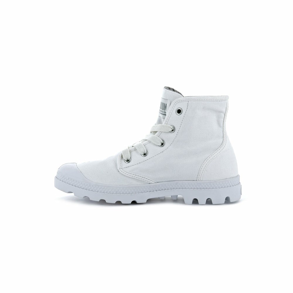 White Women Palladium Pampa Hi Boots | TPEO36587