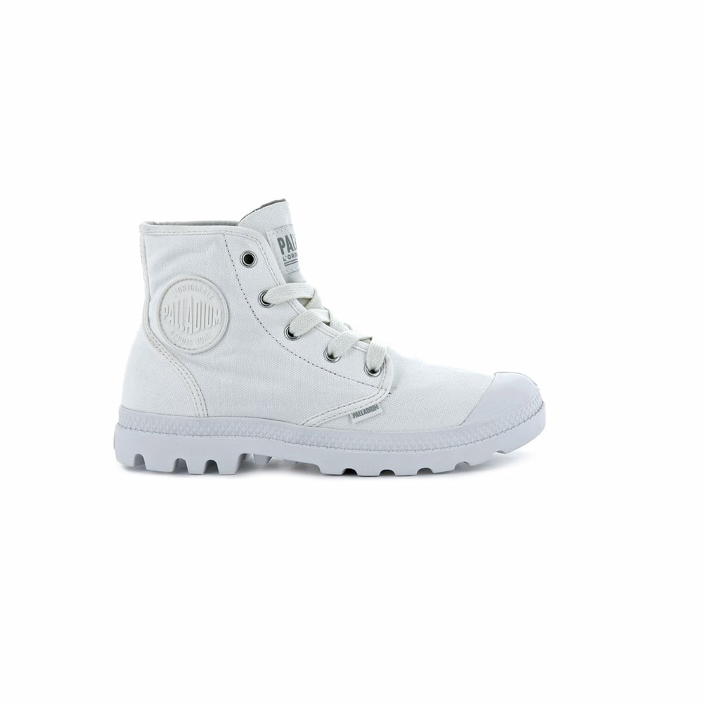 White Women Palladium Pampa Hi Boots | TPEO36587